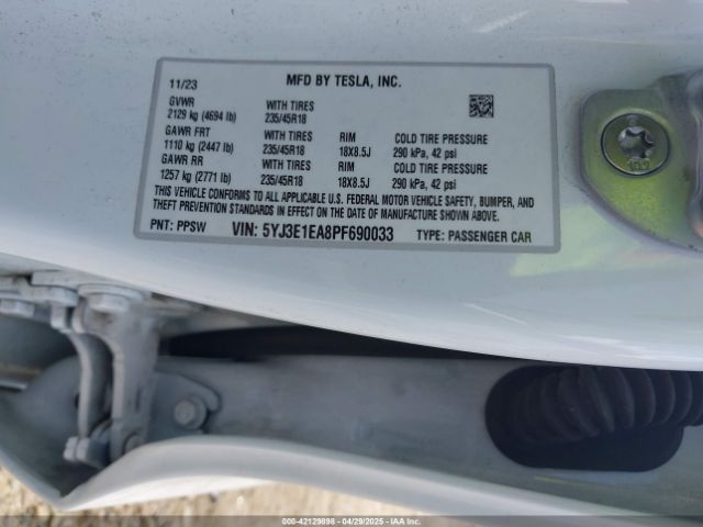 2023 TESLA MODEL 3 5YJ3E1EA8PF690033 Photo 8