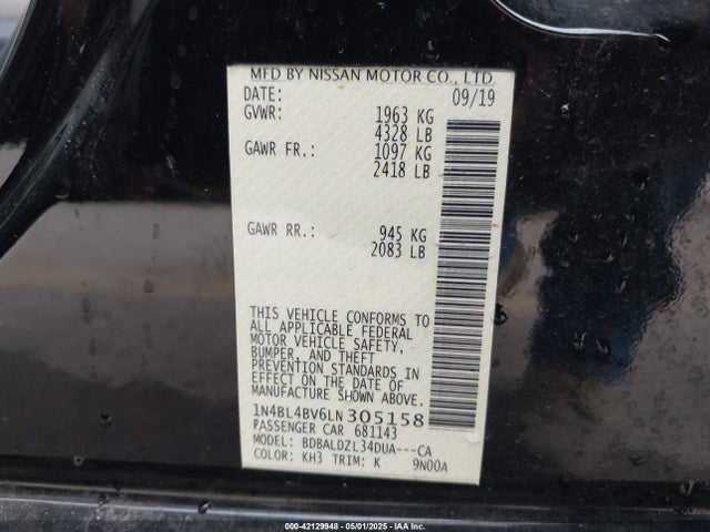 1N4BL4BV6LN305158 Nissan 2020