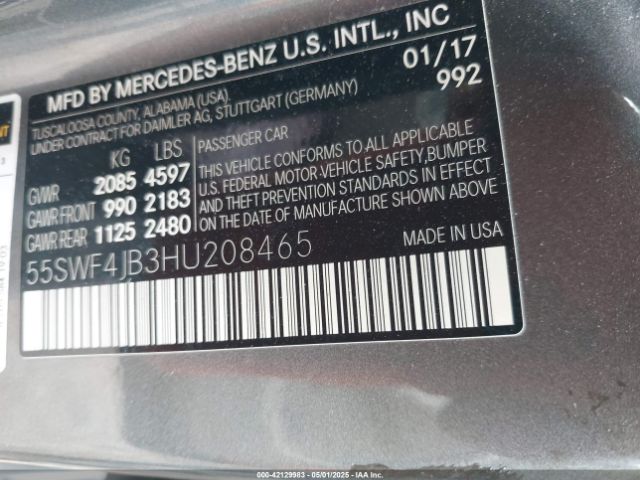 55SWF4JB3HU208465 Mercedes-Benz C 300 Luxury/sport