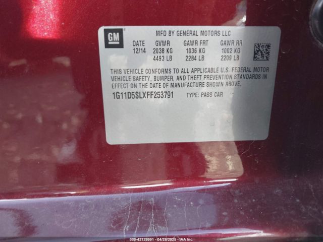 1G11D5SLXFF253791 Chevrolet MALIBU 2LT
