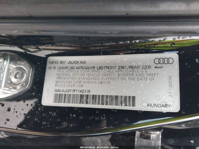 WAUAJGFF7F1142318 Audi A3 2.0 Tdi Premium