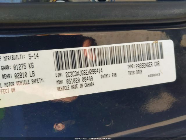 2C3CDXJG6EH296414 Dodge Charger Sxt