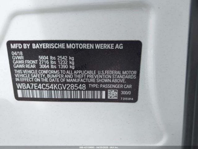2019 BMW 740I WBA7E4C54KGV28548 Photo 8