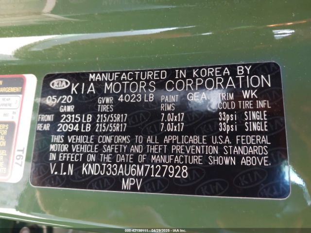 KNDJ33AU6M7127928 KIA SOUL EX