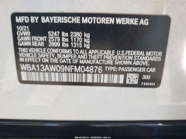 2022 BMW M440I GRAN COUPE WBA13AW09NFM04876 Photo 8