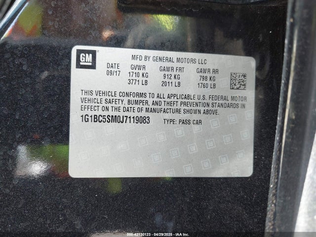 1G1BC5SM0J7119083 Chevrolet Cruze Ls Auto