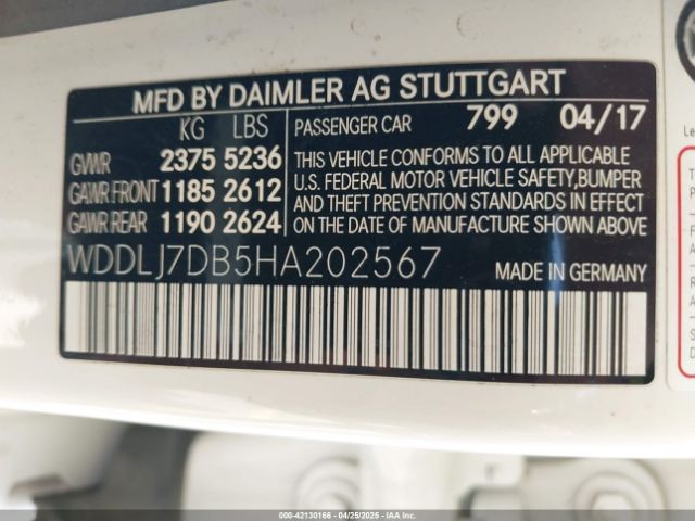 WDDLJ7DB5HA202567 Mercedes-Benz CLS 550
