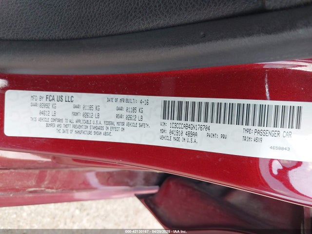 Chrysler 200 Limited 2016 1C3CCCAB4GN176704 Image 9