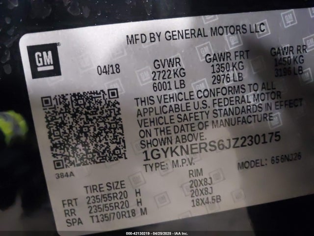 2018 CADILLAC XT5 1GYKNERS6JZ230175 Photo 8