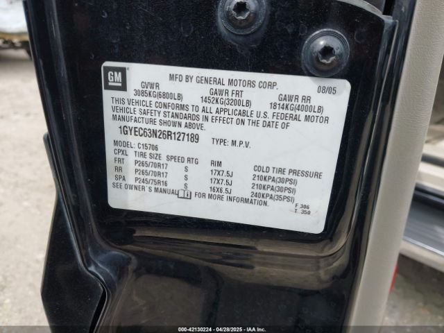 2006 CADILLAC ESCALADE 1GYEC63N26R127189 Photo 8