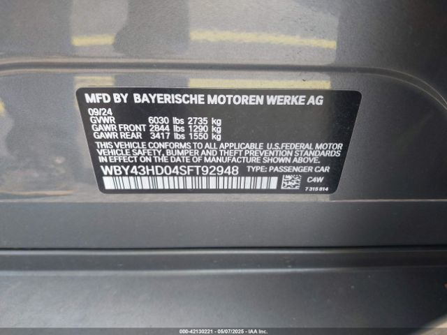 WBY43HD04SFT92948 BMW I4 Xdrive40