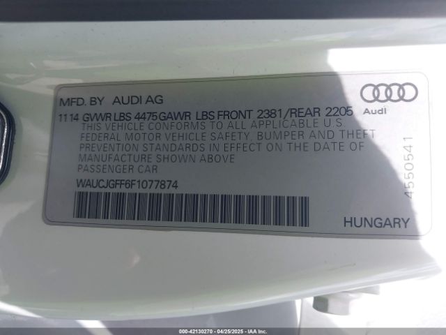 WAUCJGFF6F1077874 Audi A3 2.0 Tdi Premium