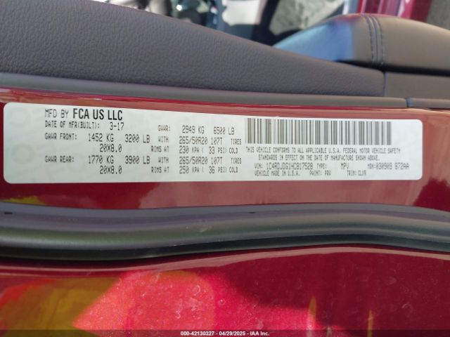 2017 DODGE DURANGO 1C4RDJDG1HC817528 Photo 8