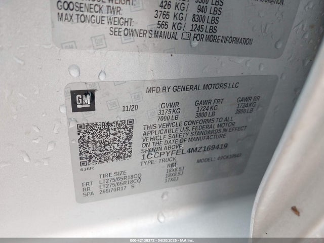 Chevrolet l87 2021 1GCPYFEL4MZ169419 Image 9
