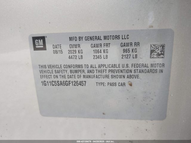 1G11C5SA6GF126457 Chevrolet Malibu Limited Lt
