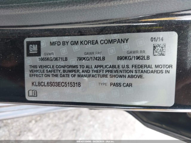 Chevrolet Spark Ev 2lt 2014 KL8CL6S03EC515318 Image 9