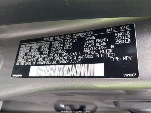 YV449MDK3G2857211 Volvo Xc60 T6 Drive-e