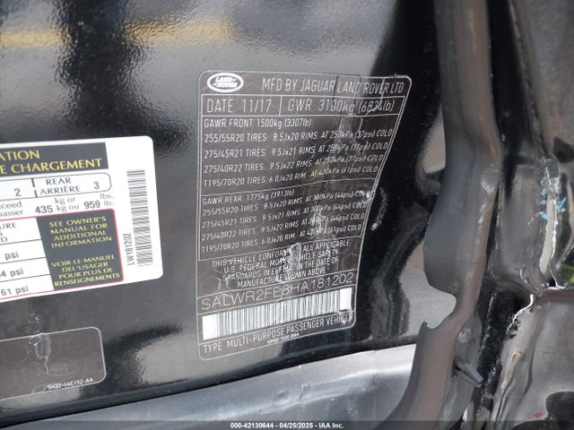 SALWR2FE8HA181202 Land Rover Range Rover Sport 5.0l V8 Supercharged/5.0l V8 Supercharged Dynamic