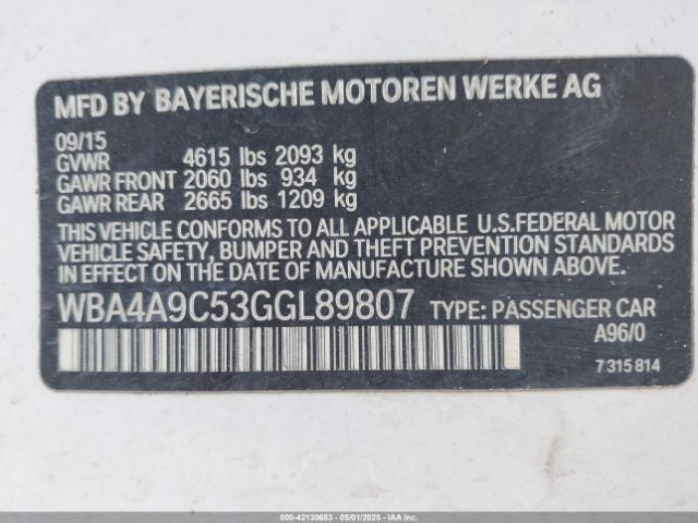2016 BMW 428I GRAN COUPE WBA4A9C53GGL89807 Photo 8