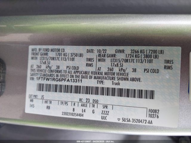 2023 FORD F-150 1FTFW1RG6PFA13311 Photo 8