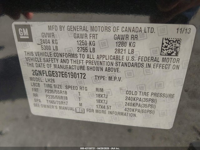 Chevrolet Equinox 2lt 2014 2GNFLGE37E6190172 Image 9