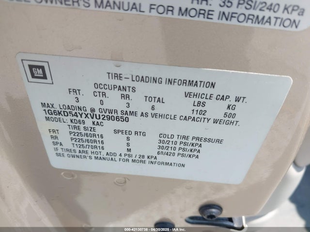 1997 CADILLAC DEVILLE 1G6KD54YXVU290650 Photo 8