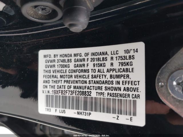 19XFB2F73FE208832 Honda CIVIC SE
