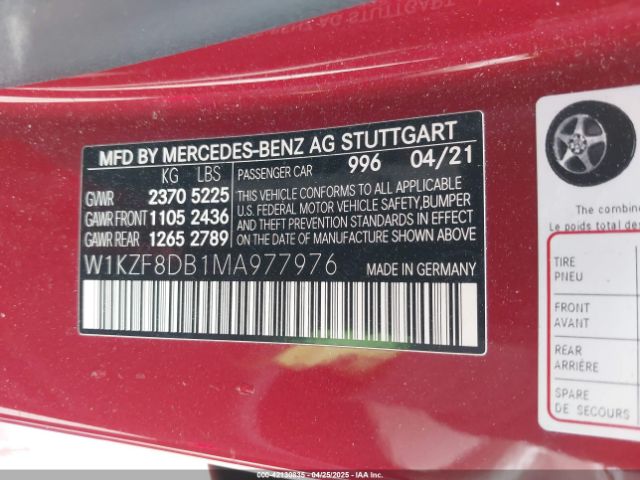 W1KZF8DB1MA977976 Mercedes-Benz E 350
