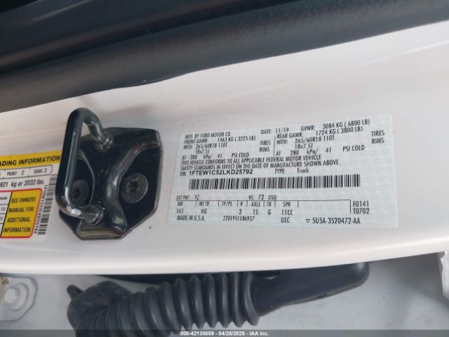 1FTEW1C52LKD25792 Ford F-150 Lariat