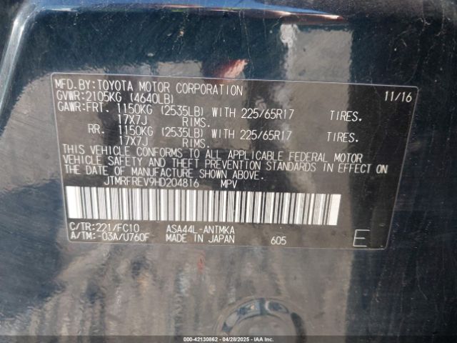 JTMRFREV9HD204816 Toyota Rav4 Xle