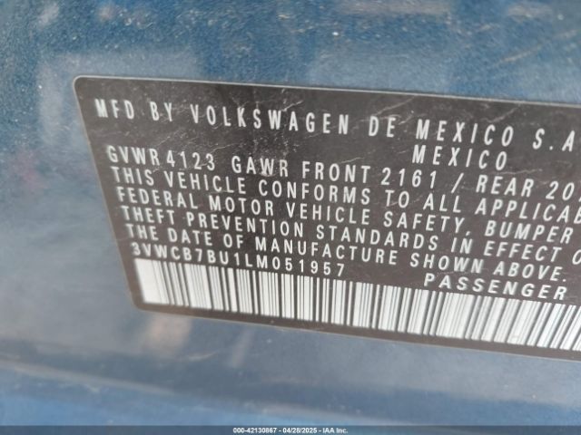 3VWCB7BU1LM051957 Volkswagen Jetta 1.4t R-line/1.4t S/1.4t Se