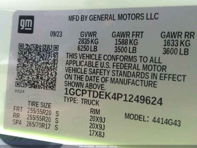 1GCPTDEK4P1249624 Chevrolet Colorado 4wd  Short Box Z71