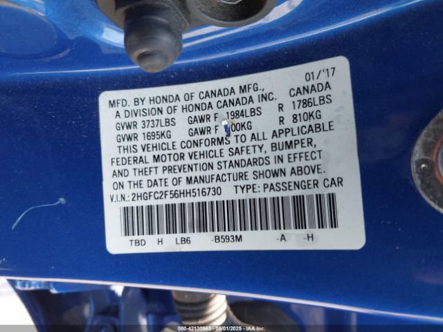 2HGFC2F56HH516730 Honda Civic Lx