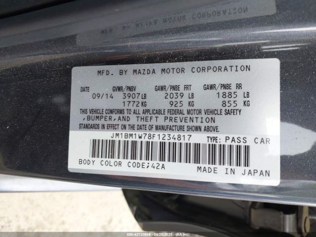 JM1BM1W78F1234817 Mazda Mazda3 I Grand Touring