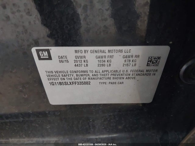 1G11B5SLXFF335882 Chevrolet lkw