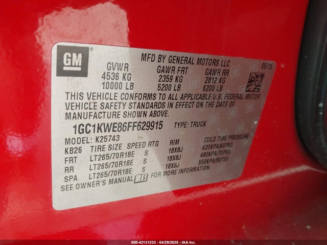 Chevrolet Silverado 2500hd Ltz 2015 1GC1KWE86FF629915 Image 9