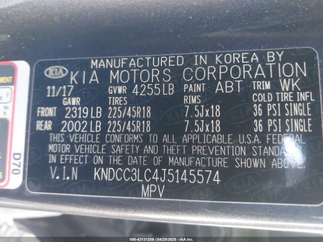 KNDCC3LC4J5145574 KIA NIRO EX