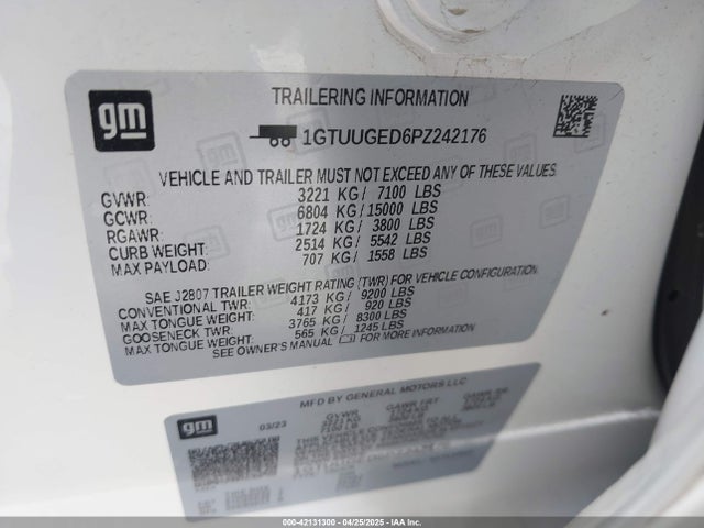 1GTUUGED6PZ242176 GMC Sierra 1500 4wd  Short Box Denali
