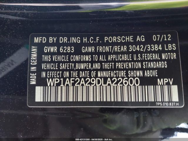2013 PORSCHE CAYENNE WP1AF2A29DLA22600 Photo 8