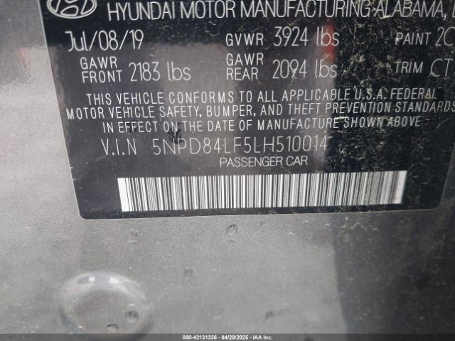 2020 HYUNDAI ELANTRA 5NPD84LF5LH510014 Photo 8