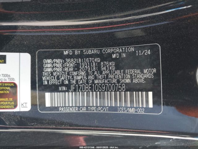 JF1ZDBE10S9700758 Subaru na