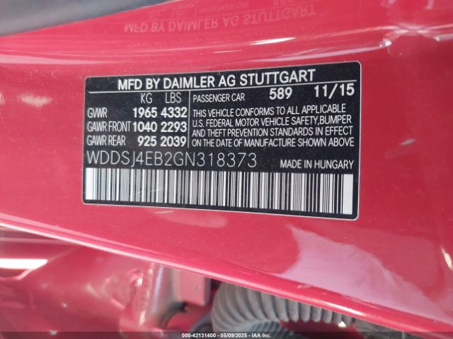 WDDSJ4EB2GN318373 Mercedes-Benz CLA 250