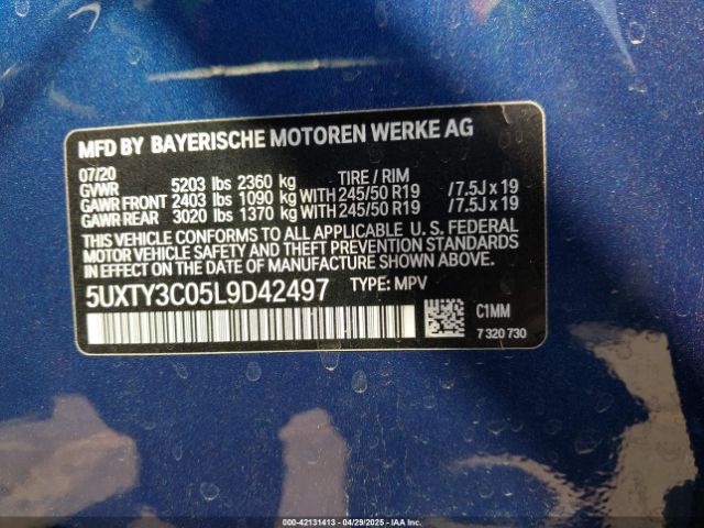 5UXTY3C05L9D42497 BMW X3 Sdrive30i