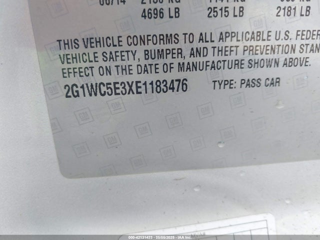 Aukcja sprzedaży 2014 Chevrolet Impala Limited Ltz, vin: 2G1WC5E3XE1183476, numer aukcji: 42131423