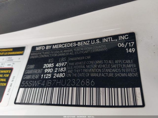 55SWF4JB7HU232686 Mercedes-Benz C 300 Luxury/sport