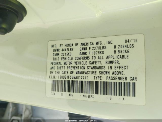 19UUB1F53GA012220 Acura TLX TECH