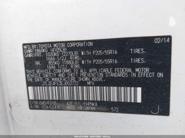 JTLZE4FE3EJ053722 Scion XB
