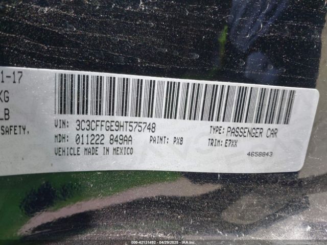 3C3CFFGE9HT575748 Fiat 500E BATTERY ELECTRIC