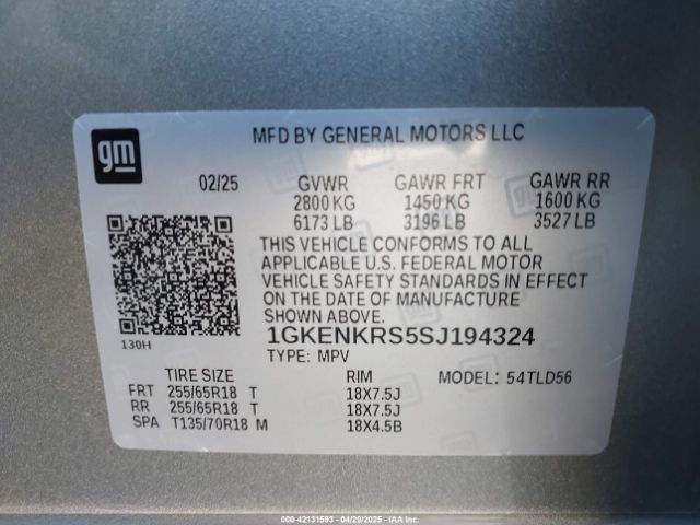 1GKENKRS5SJ194324 GMC Acadia Fwd Elevation