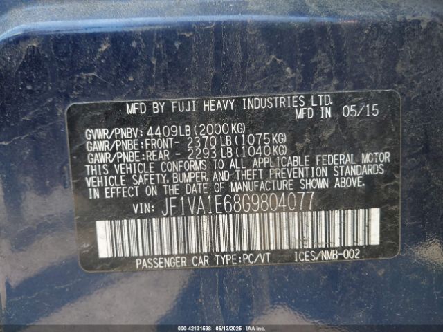 JF1VA1E68G9804077 Subaru Wrx Premium